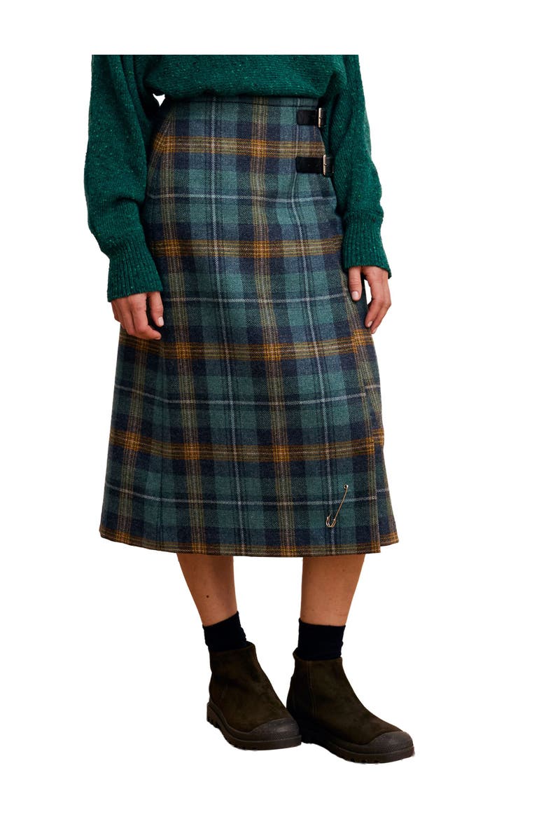 Celtic & Co. British Midi Celt Kilt, Main, color, Teal / Ochre Tartan