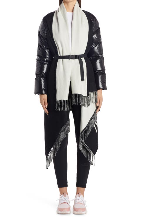 Logo Down Sleeve Wool Cape