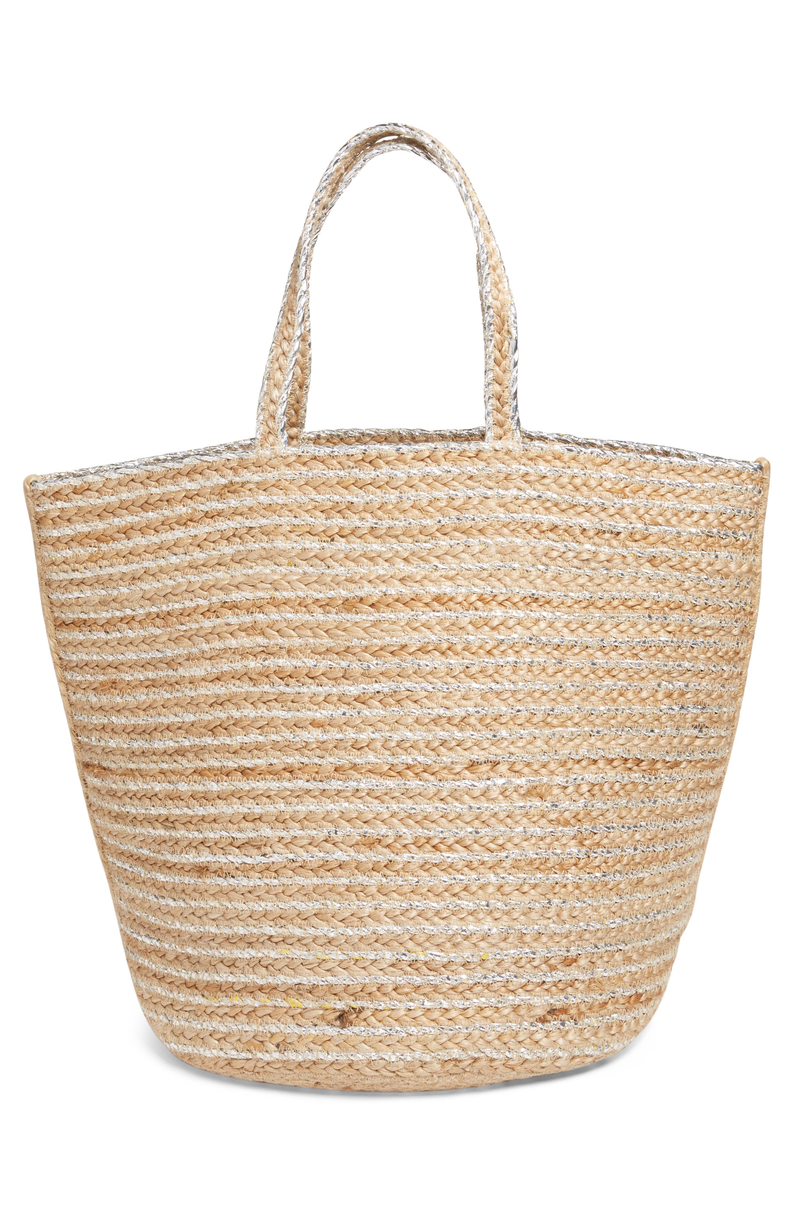 Shiraleah Veronica Metallic Woven Tote, Alternate, color, 