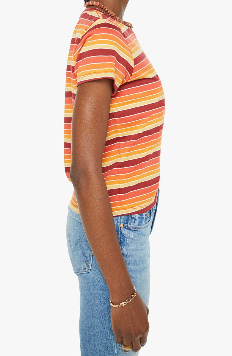 MOTHER The Lil' Goodie Goodie Stripe Cotton T-Shirt, Alternate, color, Fire In The Sky