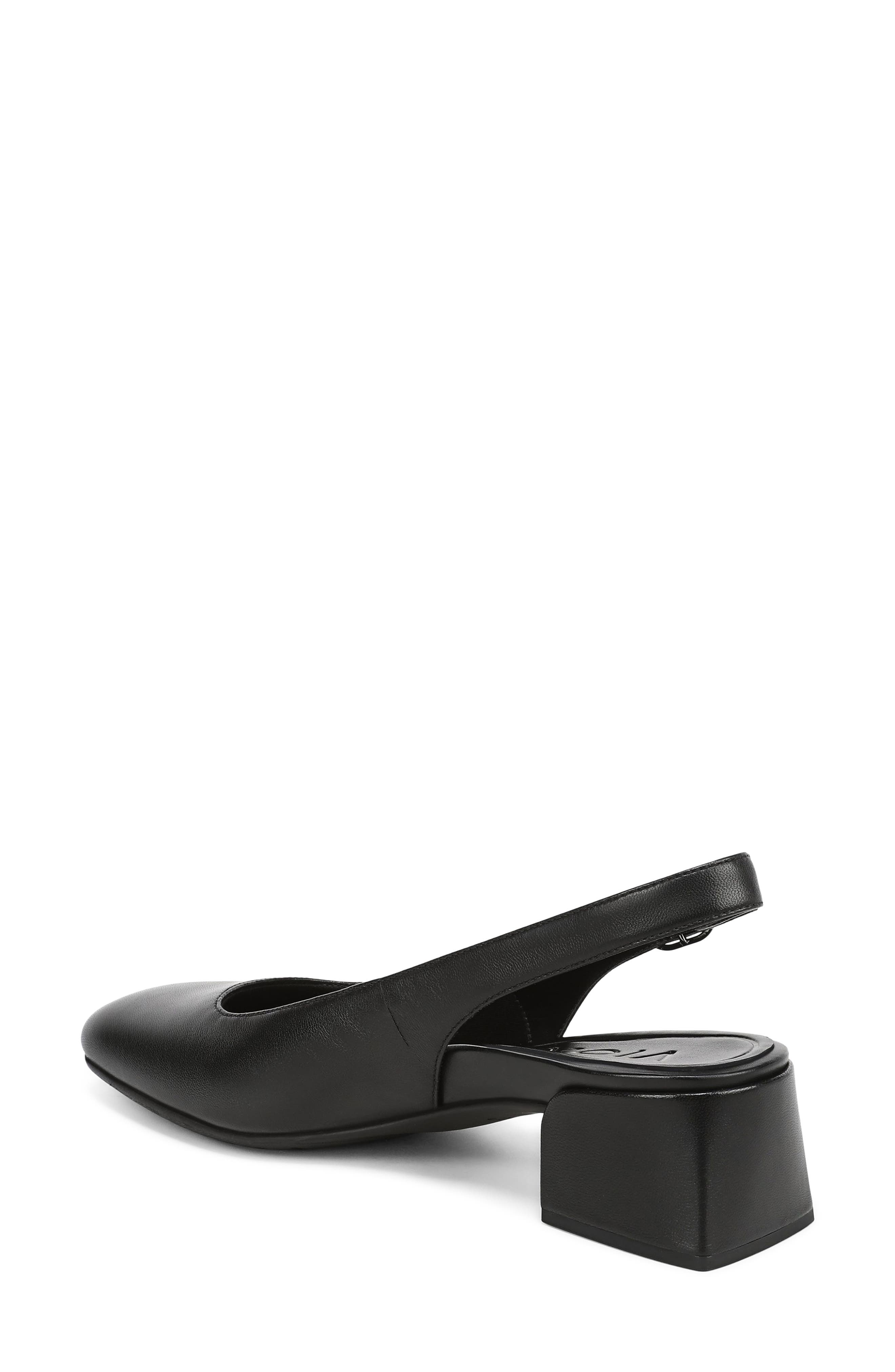Vionic Reyes Block Heel Slingback Pump, Alternate, color, Black Leather
