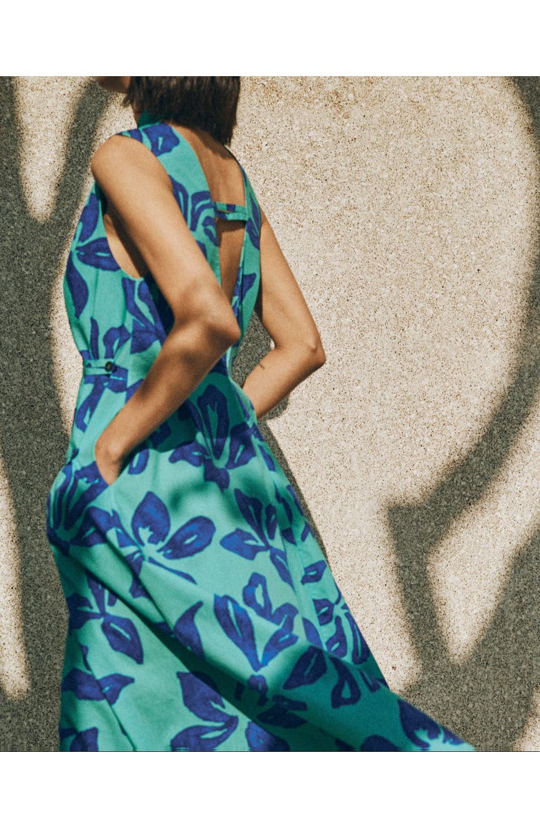 Lost Pattern NYC "Tropical Bliss" Maxi Vacation Dress, Alternate, color, Blue