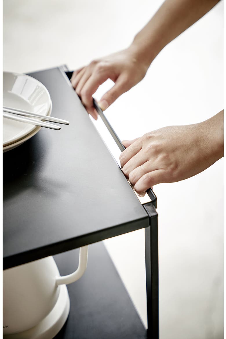 Three Tier Tower Kitchen Cart, Alternate, color, BLACK