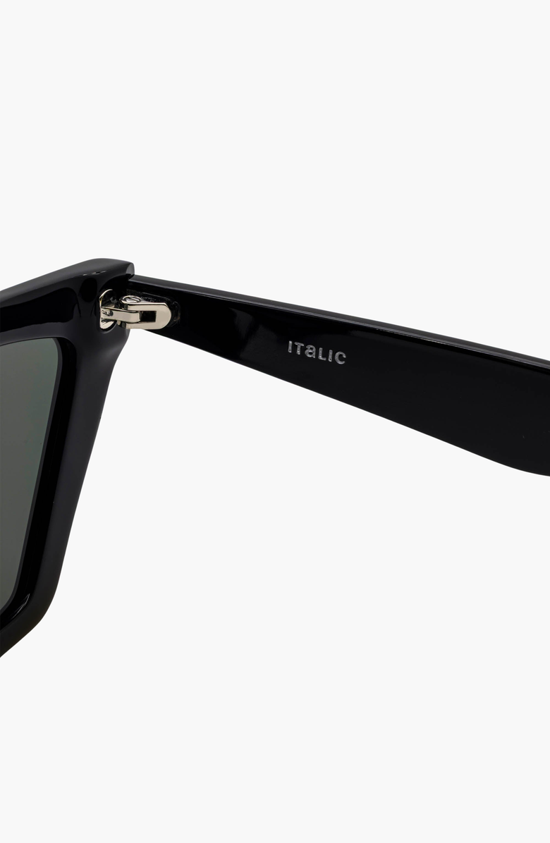 Italic Keira Cat-Eye Italian Acetate Sunglasses, Alternate, color, Black
