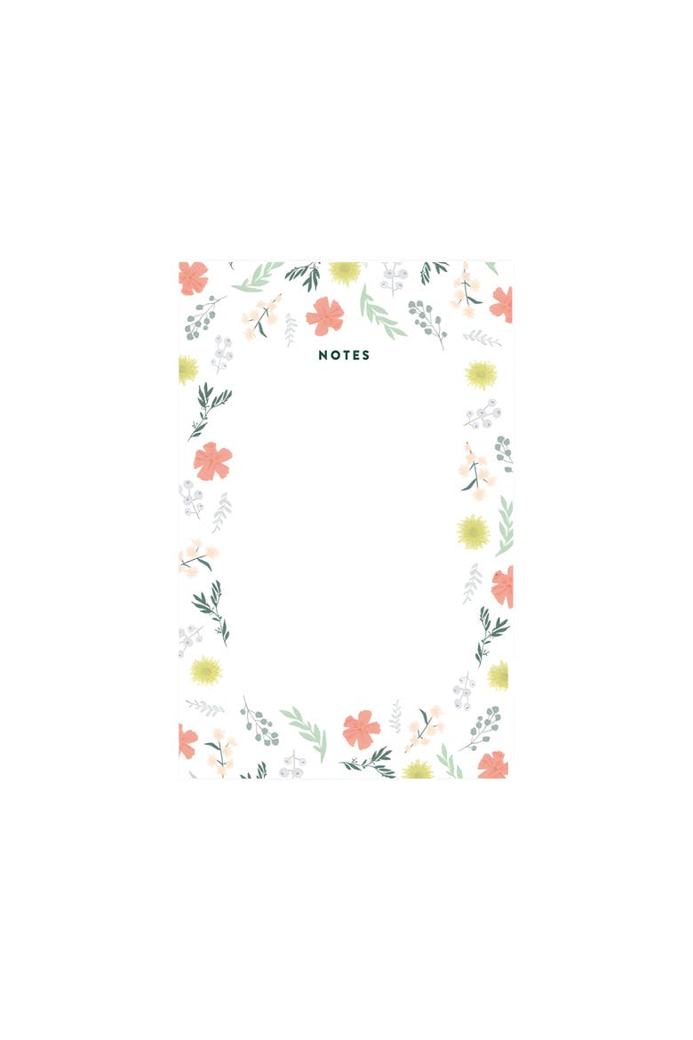 Floral Notes Notepad, Main, color, White With Floral Print