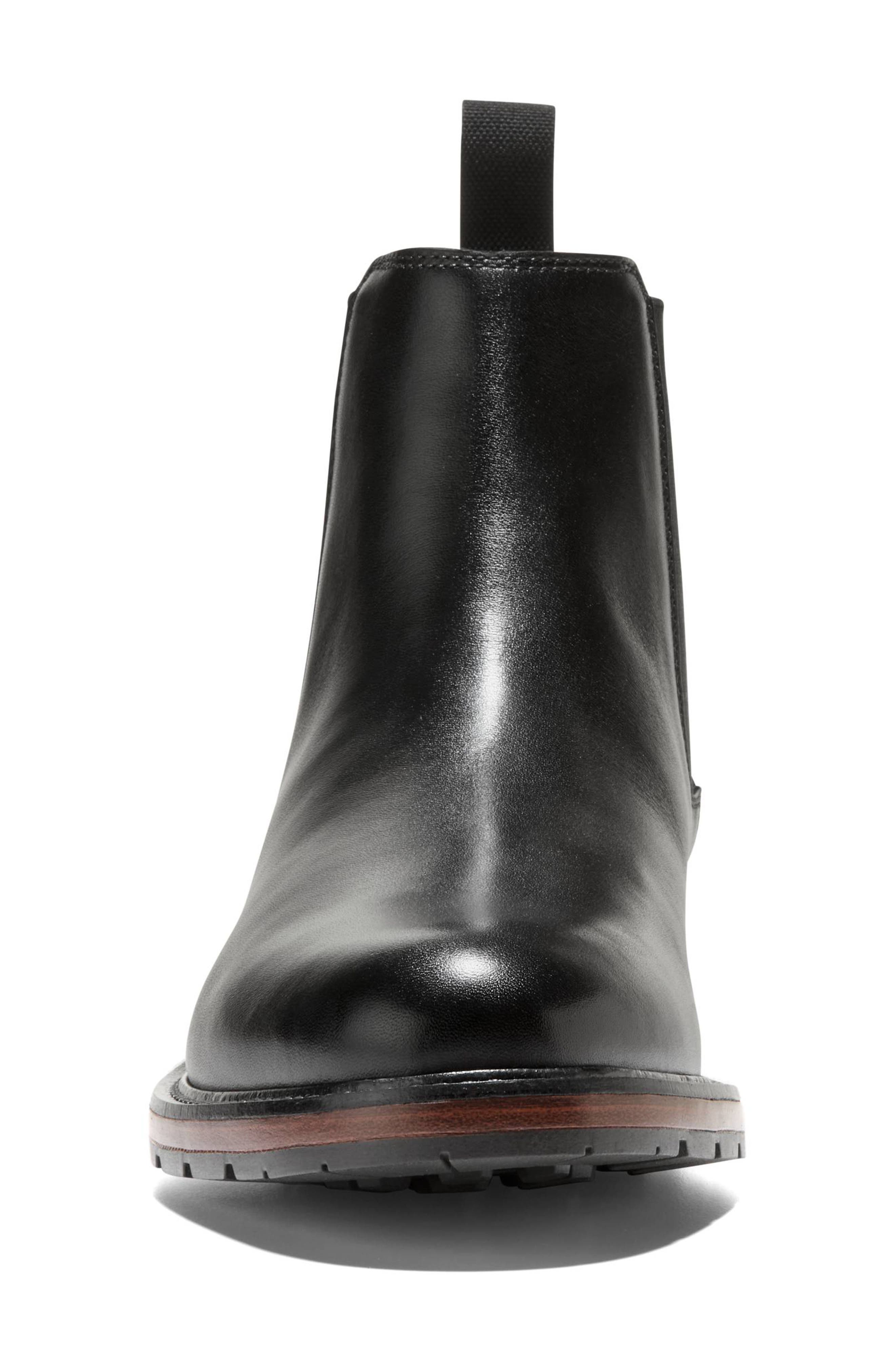 Roundhill Grand Waterproof Leather Chelsea Boot, Alternate, color, BLACK / BLACK WR