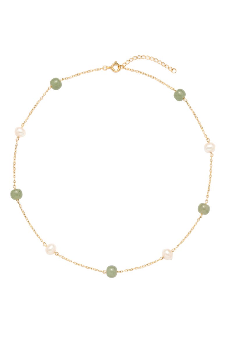 Olivia Jade and Pearl Necklace, Main, color, Light Green