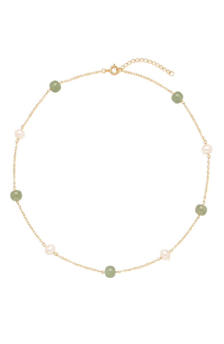 seree Olivia Jade pearl necklace, Main, color, Light Green