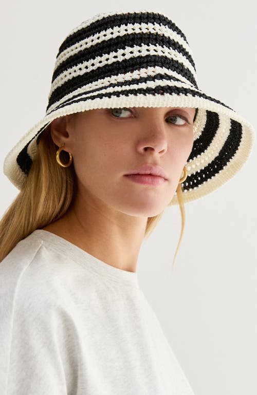 Crescent Striped Weave Hat In Multi