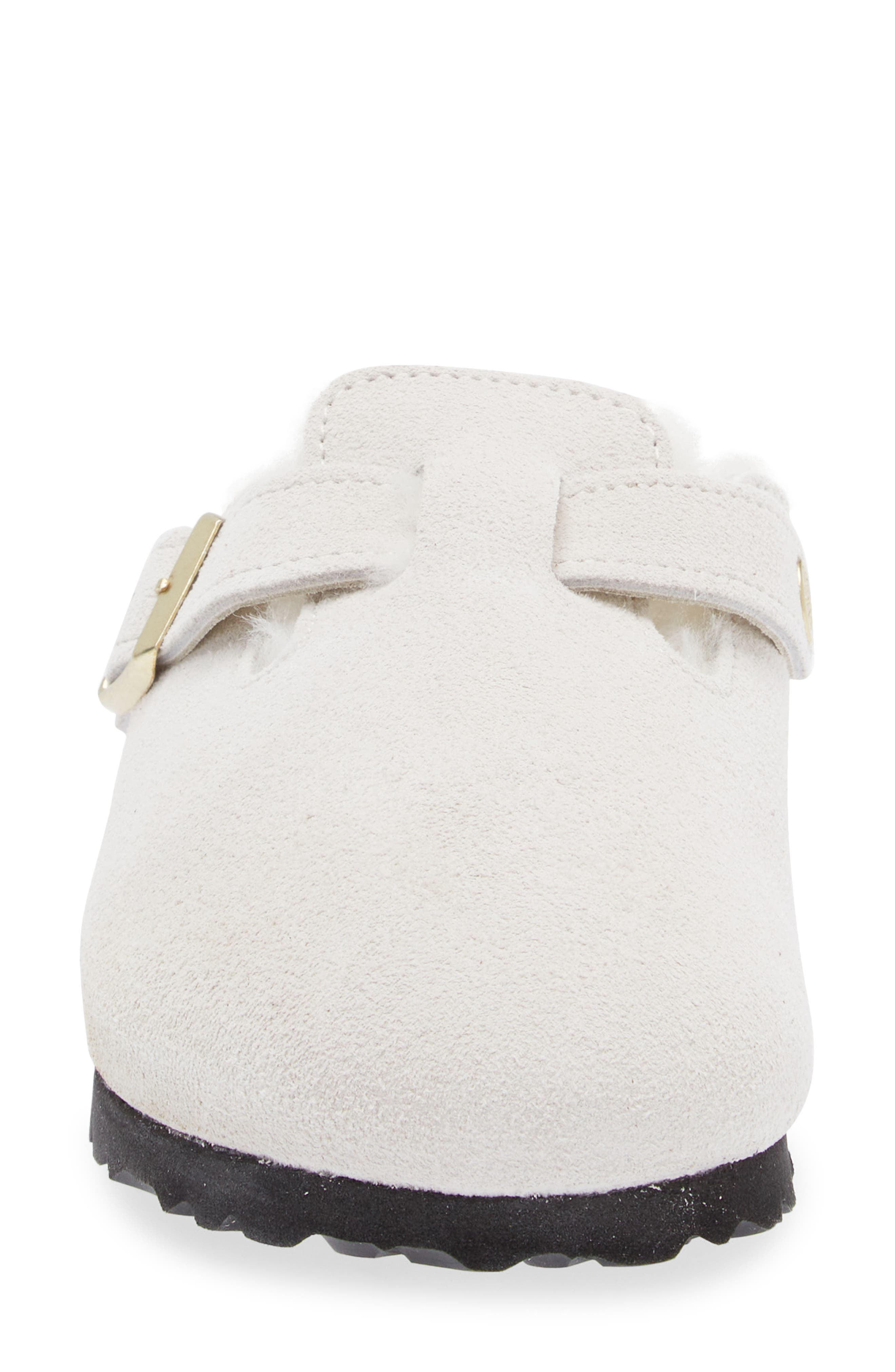 Birkenstock Boston Genuine Shearling Lined Clog, Alternate, color, Antique White/ Antique White