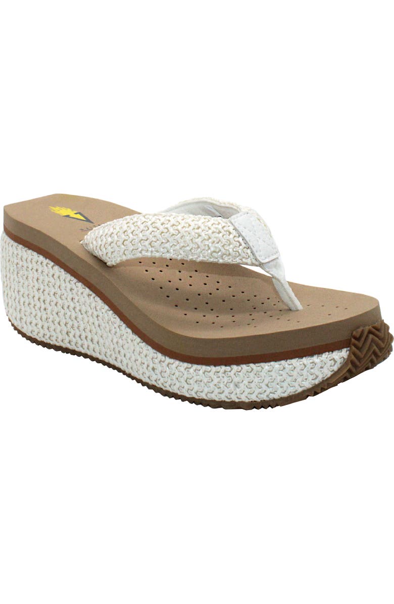 Volatile Island Platform Flip Flop, Main, color, White