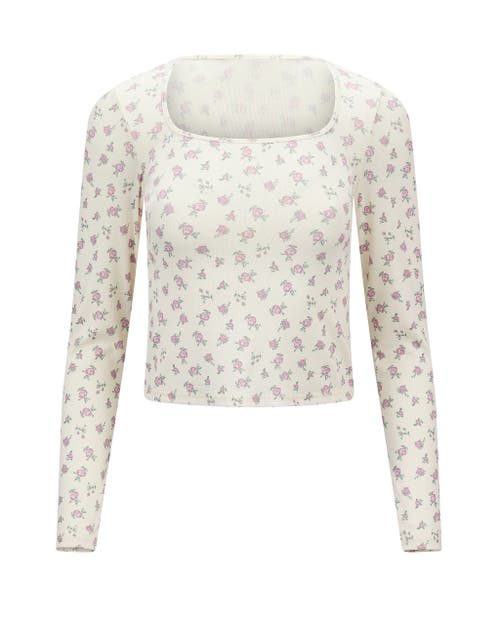 Adore Me Pointelle Long Sleeve Top In White
