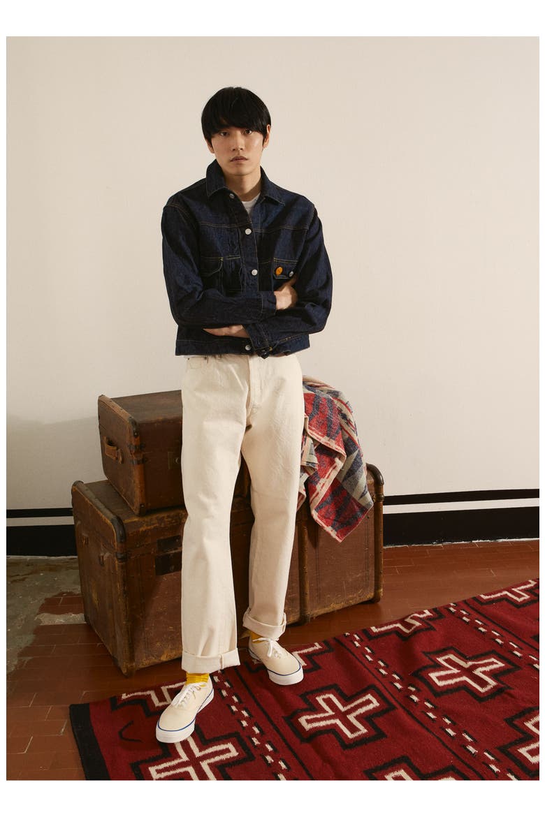 992 Johnny Japan Selvedge High-Waisted 5-Pocket Ecrù Denim, Alternate, color, OFF WHITE