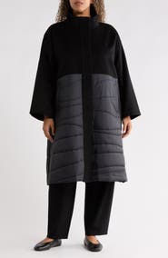 Eileen Fisher Stand Collar Recycled Nylon Coat