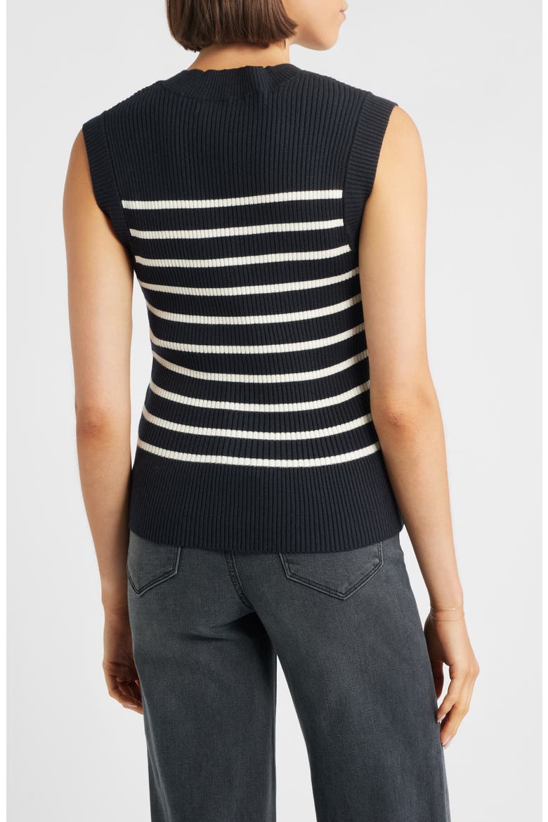Stripe Sweater Vest, Alternate, color, BLACK