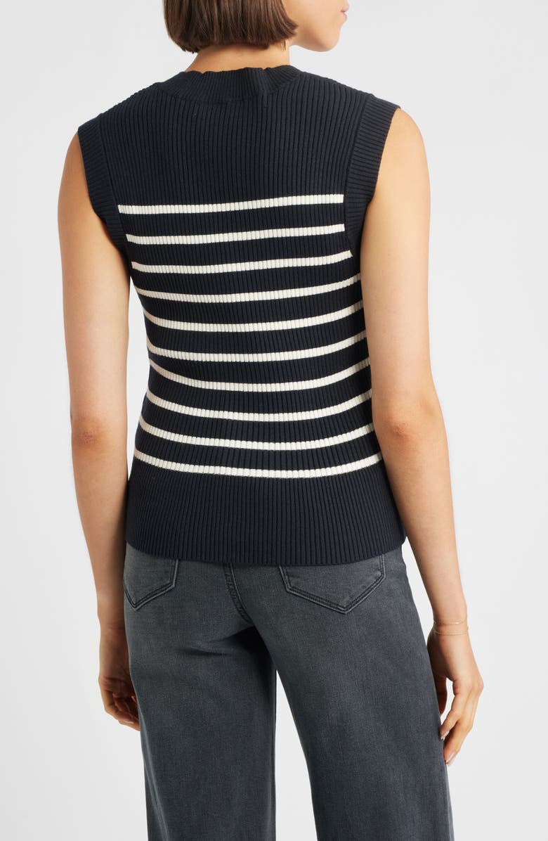 CITY BLUES Stripe Sweater Vest, Alternate, color, Black