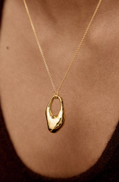 Monica Vinader Antica Bold Pendant Necklace In Brown