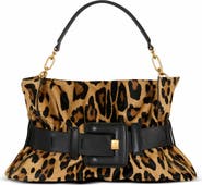 Balmain Anthem Medium Ponyskin-Style Leopard Print Bag