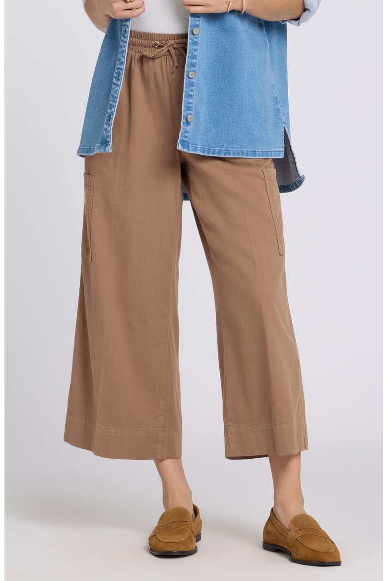 Whitney Crop Wide Leg Drawstring Cargo Pants, Main, color, TOASTED COCONUT