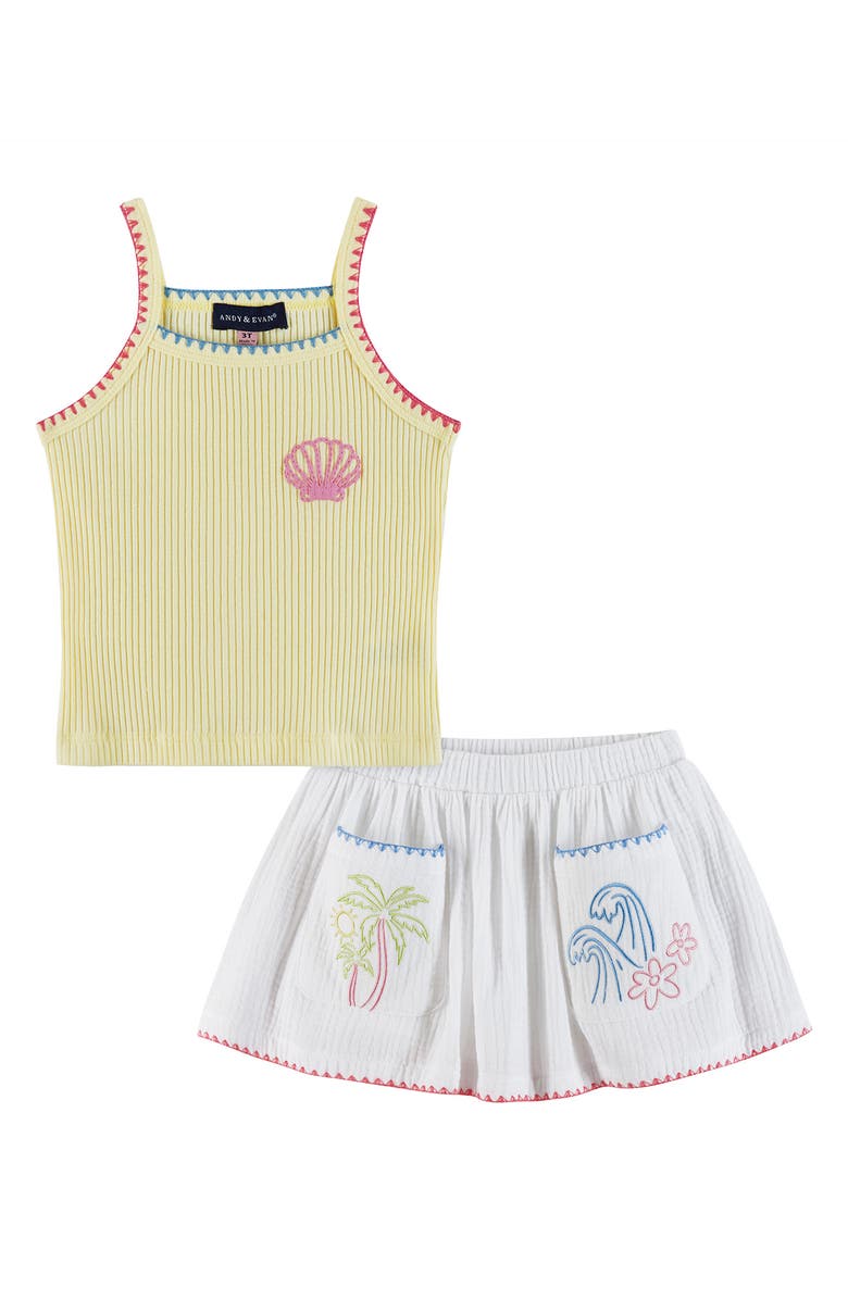 Andy & Evan Kids' Embroidered Tank & Skort Set, Main, color,