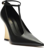 Arezzo Roxy T-Strap Pointed Toe Wedge Pump
