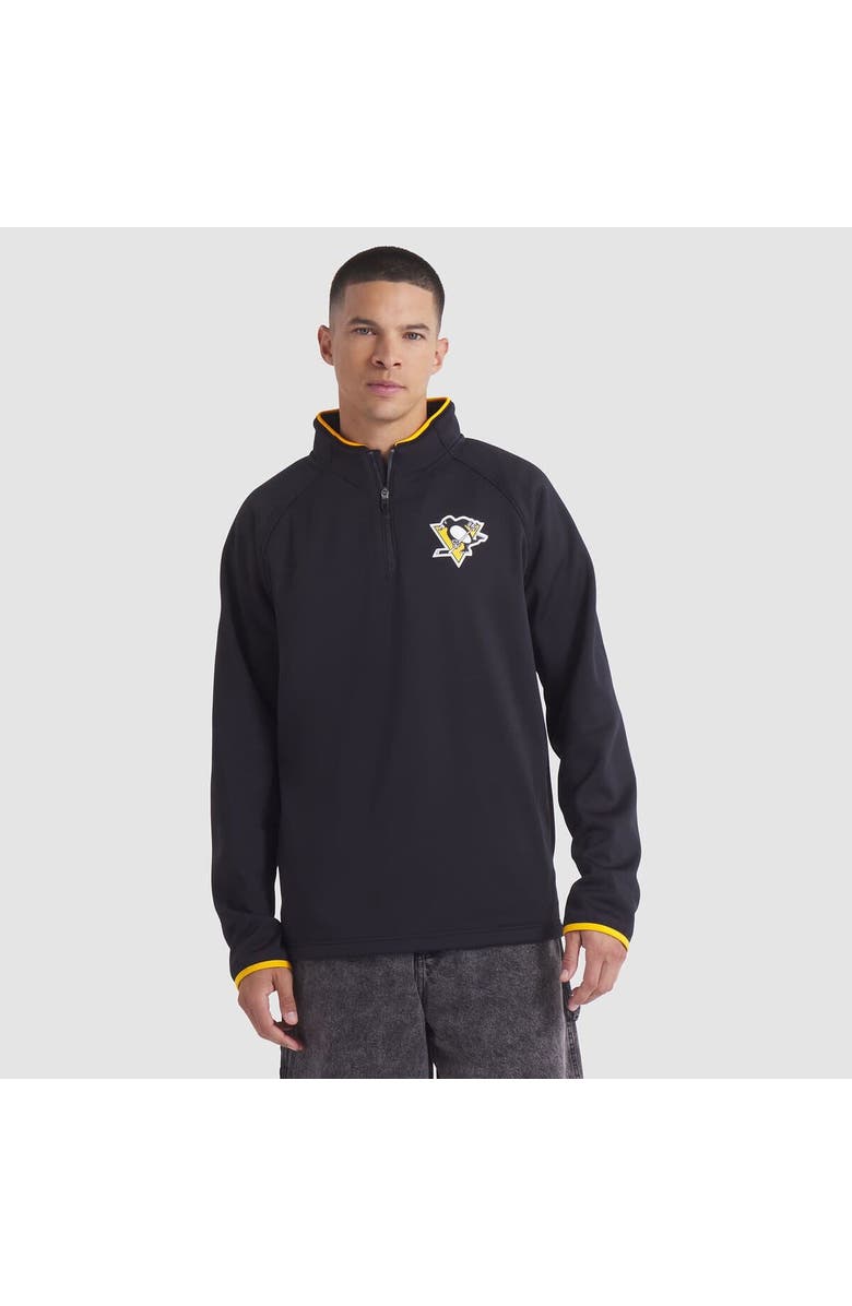 FANATICS Men's Fanatics Black Pittsburgh Penguins Authentic Pro Rink Raglan Quarter-Zip Pullover, Main, color, Black