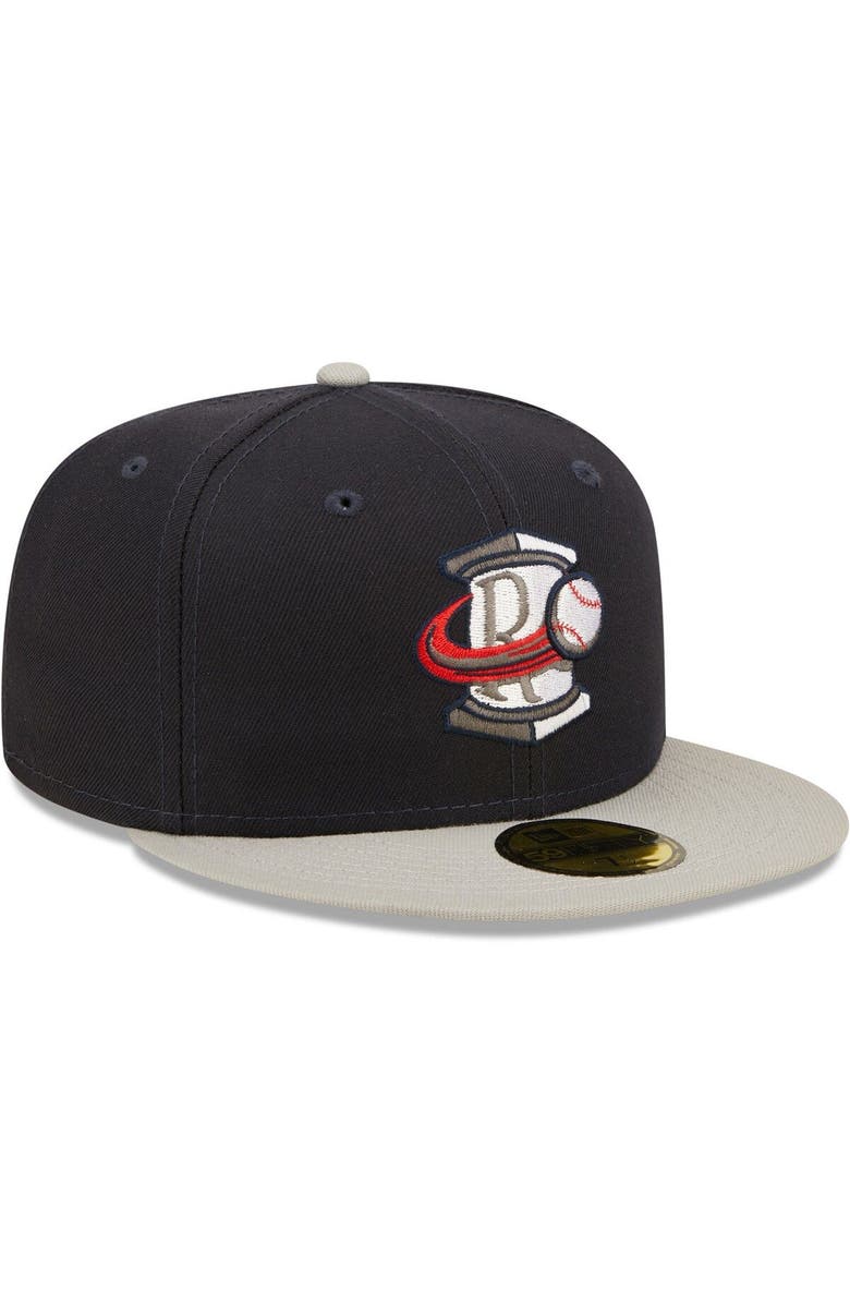 New Era Men's New Era Navy Rome Braves Authentic Collection Road 59FIFTY Fitted Hat, Alternate, color,