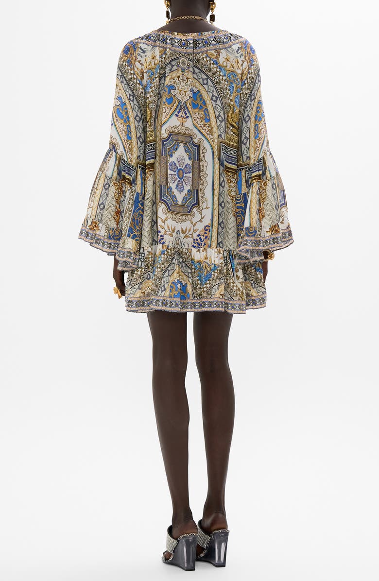Camilla Make Me Your Mosaic Long Sleeve A-Line Silk Minidress, Alternate, color,