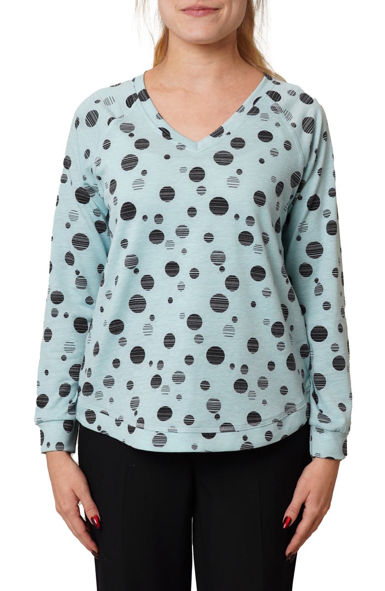 CYRUS V-Neck Raglan Sweater, Main, color, Pastel Blue/ Black