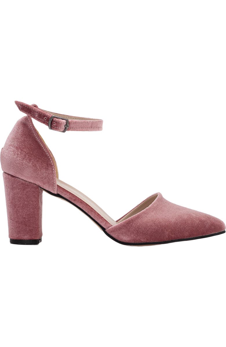 Forever & Always Shoes Gisele Closed Toe High Block Heels, Main, color, Rose