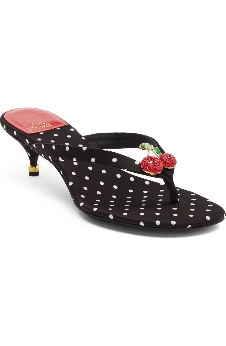 Jeffrey Campbell QT-Pie Flip Flop, Main, color, Black White Polka Dots