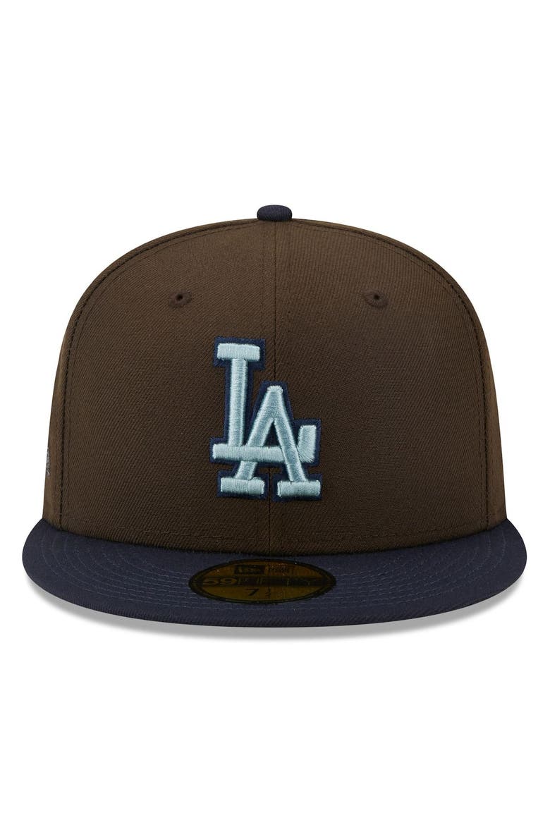 Men's New Era Brown/Navy Los Angeles Dodgers  1981 World Series Walnut 9FIFTY Fitted Hat, Alternate, color, Brown