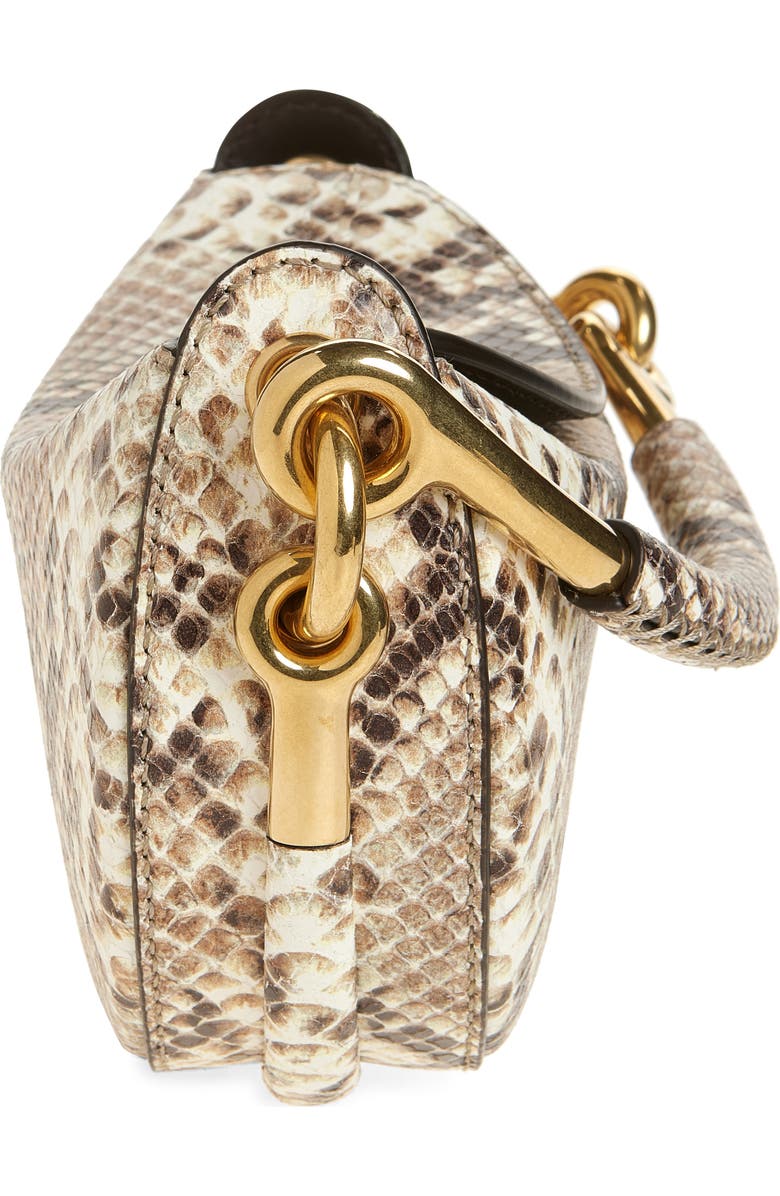 Burberry Bridle Snake Embossed Leather Clutch, Alternate, color, Natural/ Dark Brown