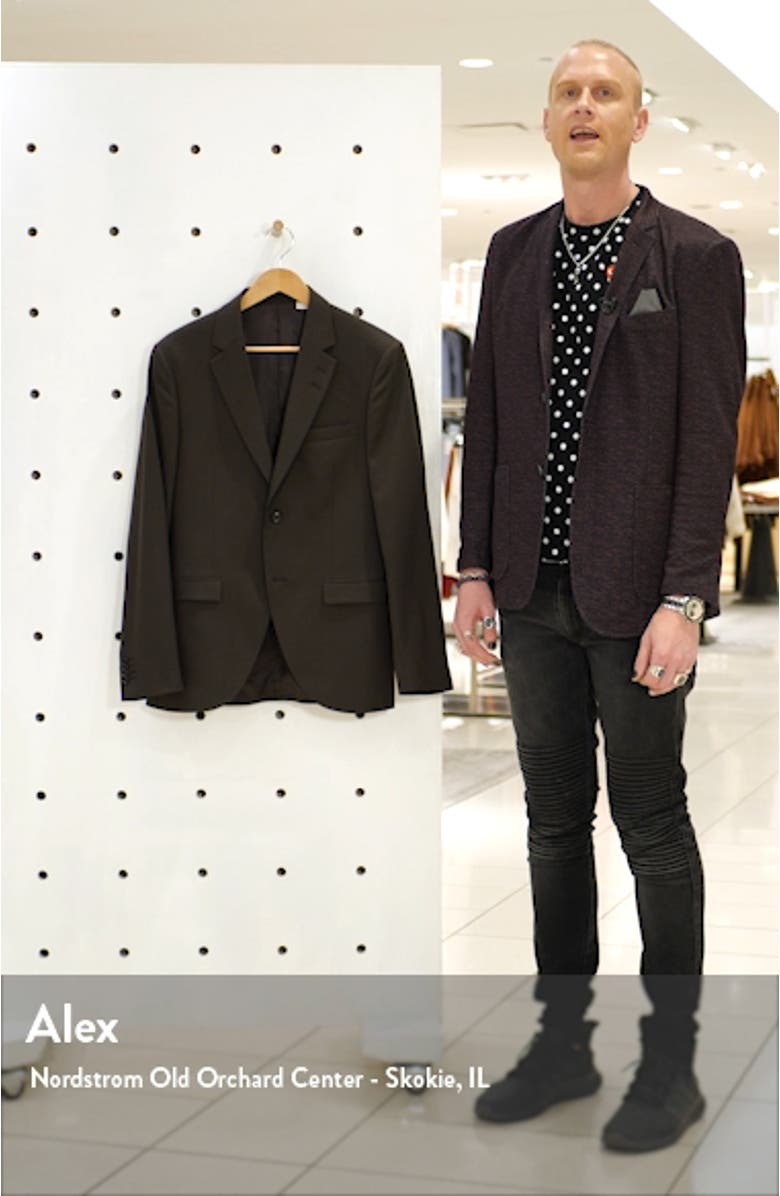 Trim Fit Solid Stretch Blazer, sales video thumbnail