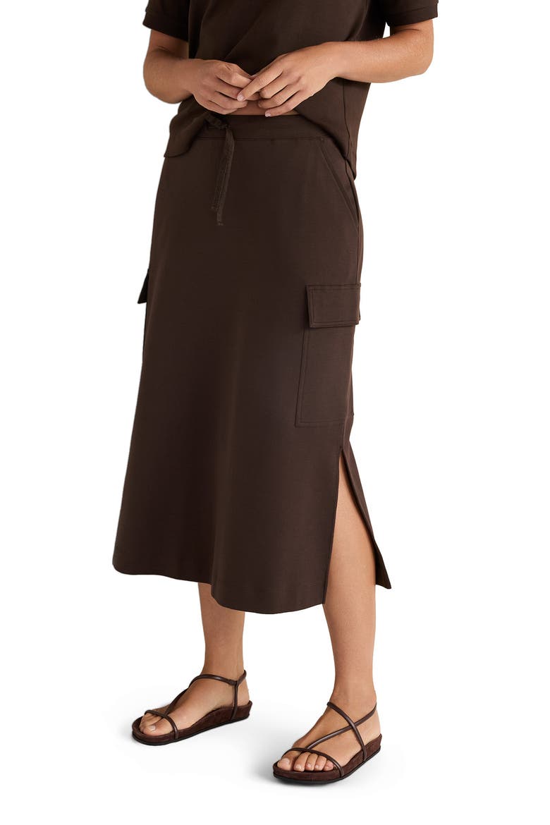 Organic Cotton Interlock Cargo Skirt, Main, color, Coffee Bean