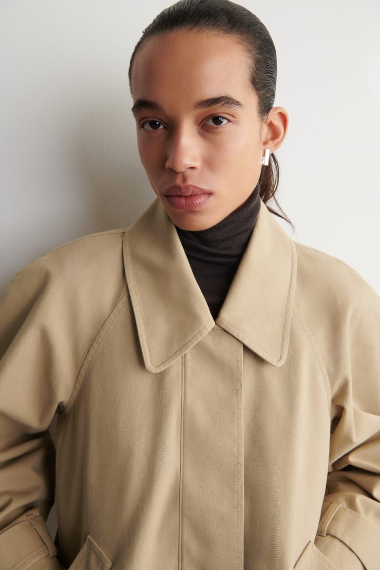 Rounded Cotton Blouson Jacket, Alternate, color, BEIGE