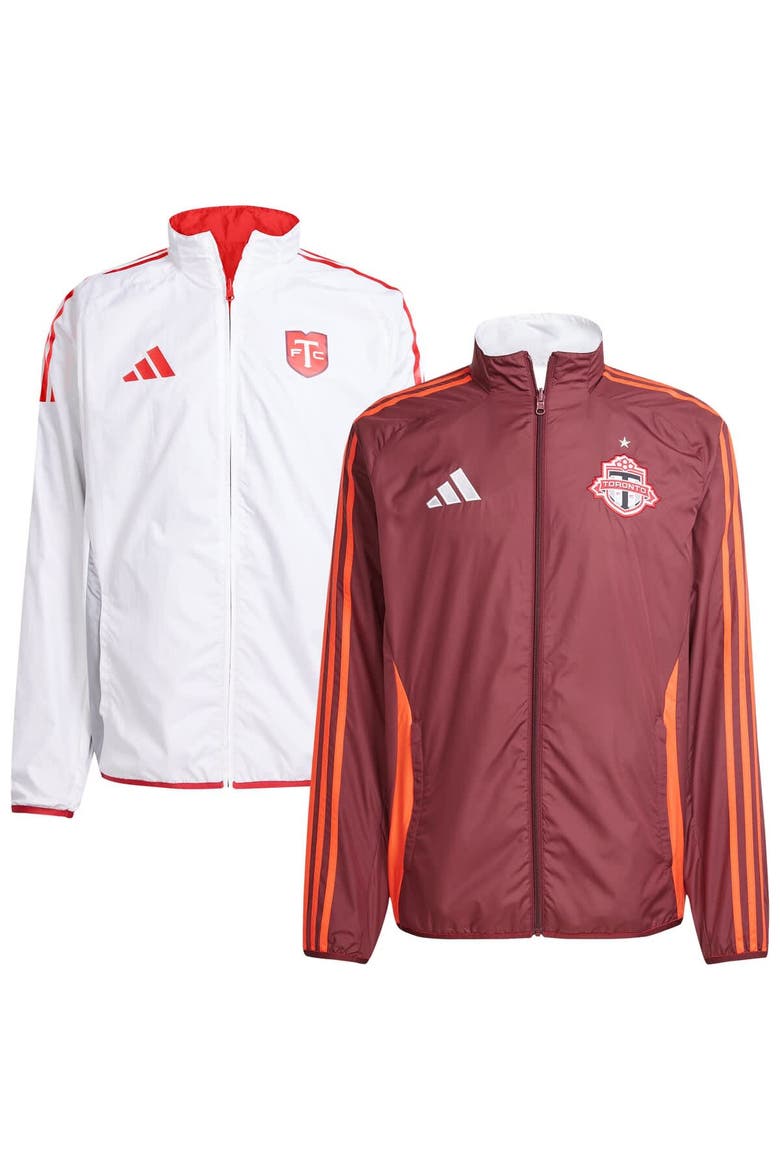 Men's adidas Red/White Toronto FC 2025 Anthem Reversible Full-Zip Jacket, Main, color, Red
