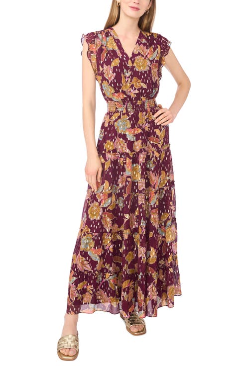 Foil Tiered Maxi Dress