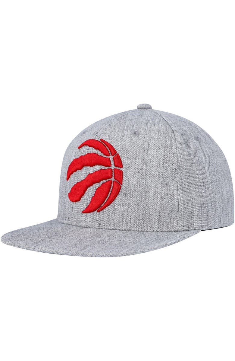 Mitchell & Ness Men's Mitchell & Ness Heather Gray Toronto Raptors Hardwood Classics 2.0 Snapback Hat, Main, color, 