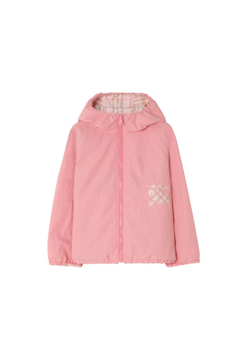 Reversible Check Hooded Jacket, Alternate, color, Rose quartz