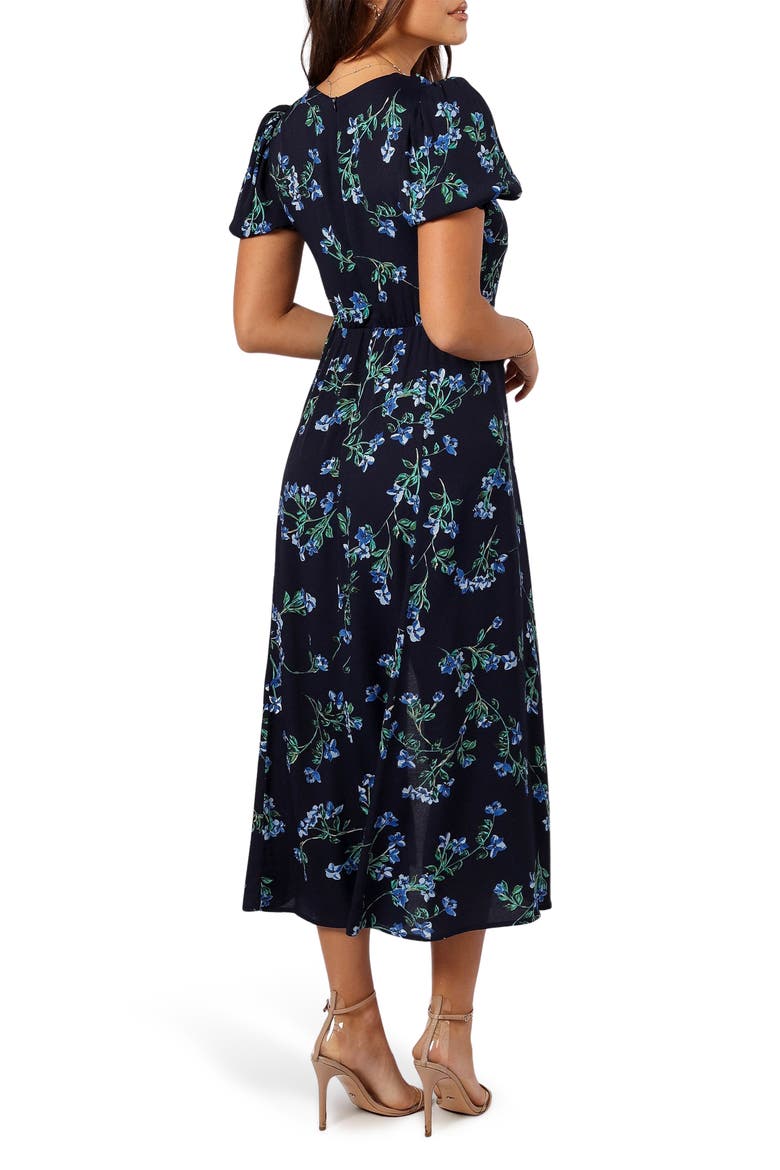 Hendrix Floral Print Midi Dress, Alternate, color, MIDNIGHT BLUES