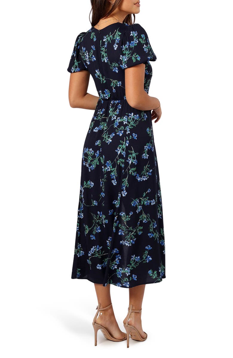 Petal & Pup Hendrix Floral Print Midi Dress, Alternate, color, Midnight Blues