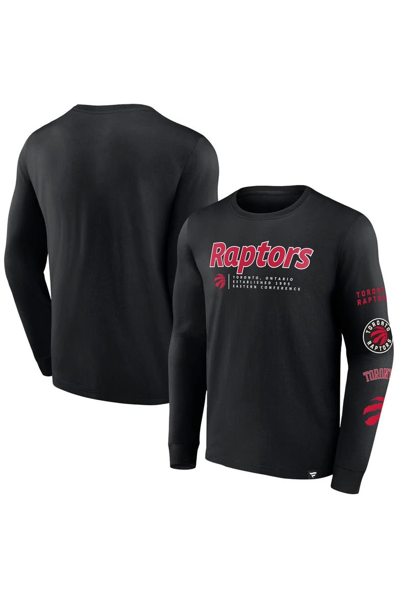 Men's Fanatics Black Toronto Raptors Baseline Long Sleeve T-Shirt, Alternate, color, Black