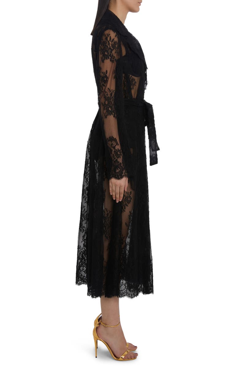 Dolce&Gabbana Sheer Lace Trench Coat, Alternate, color, 