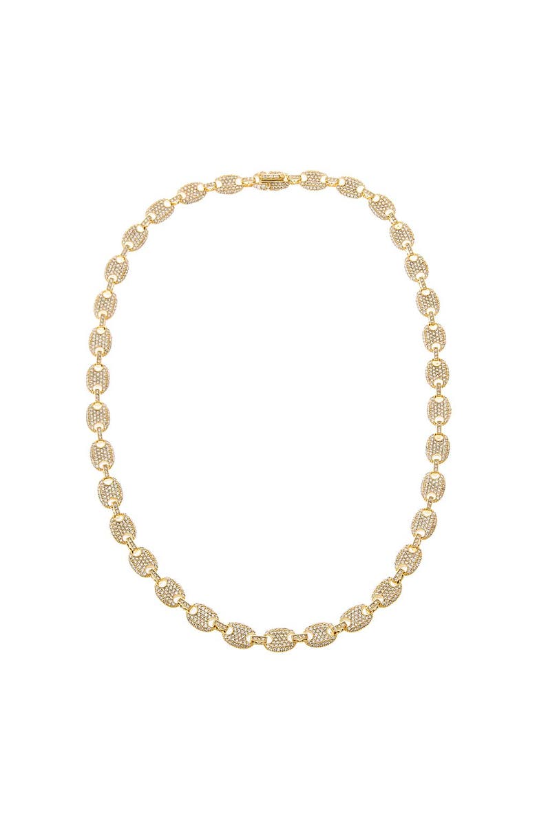 BY ADINA EDEN CZ Cluster Tennis Necklace, Main, color, Gold