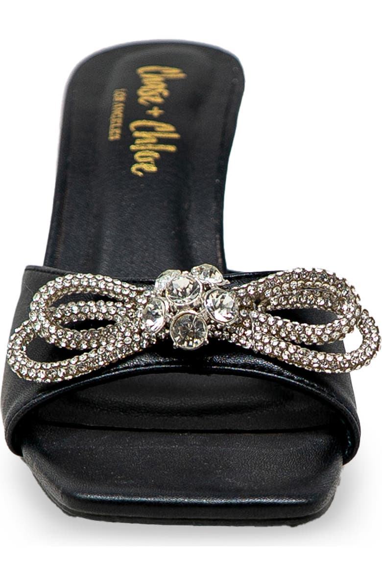 CHASE AND CHLOE Arabella Rhinestone Bow Mule Sandal, Alternate, color,