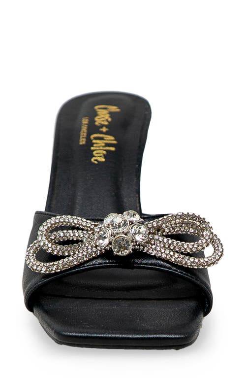 CHASE & CHLOE CHASE AND CHLOE ARABELLA RHINESTONE BOW MULE SANDAL
