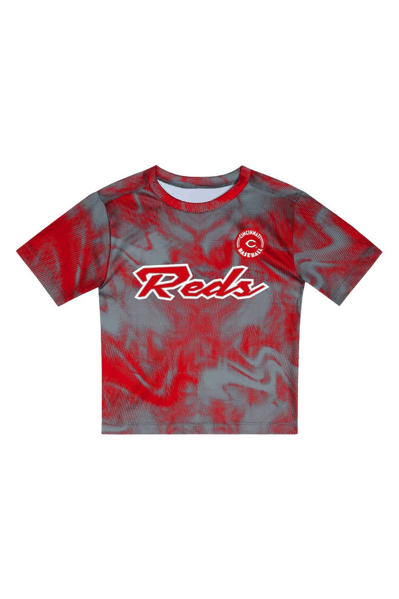 Toddler Gray/Red Cincinnati Reds Pinch Hitter Infielder T-Shirt & Shorts Set, Alternate, color, Gray