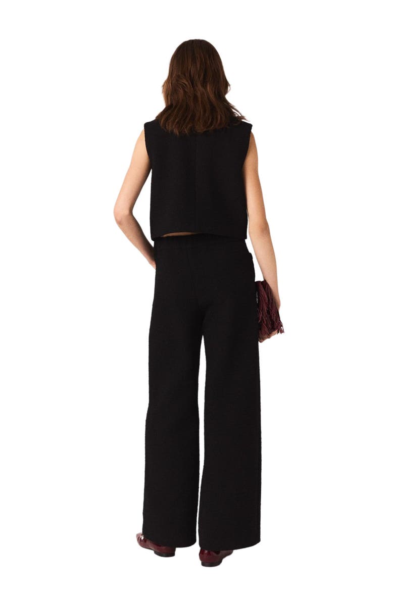maje Tweed trousers, Alternate, color, Black