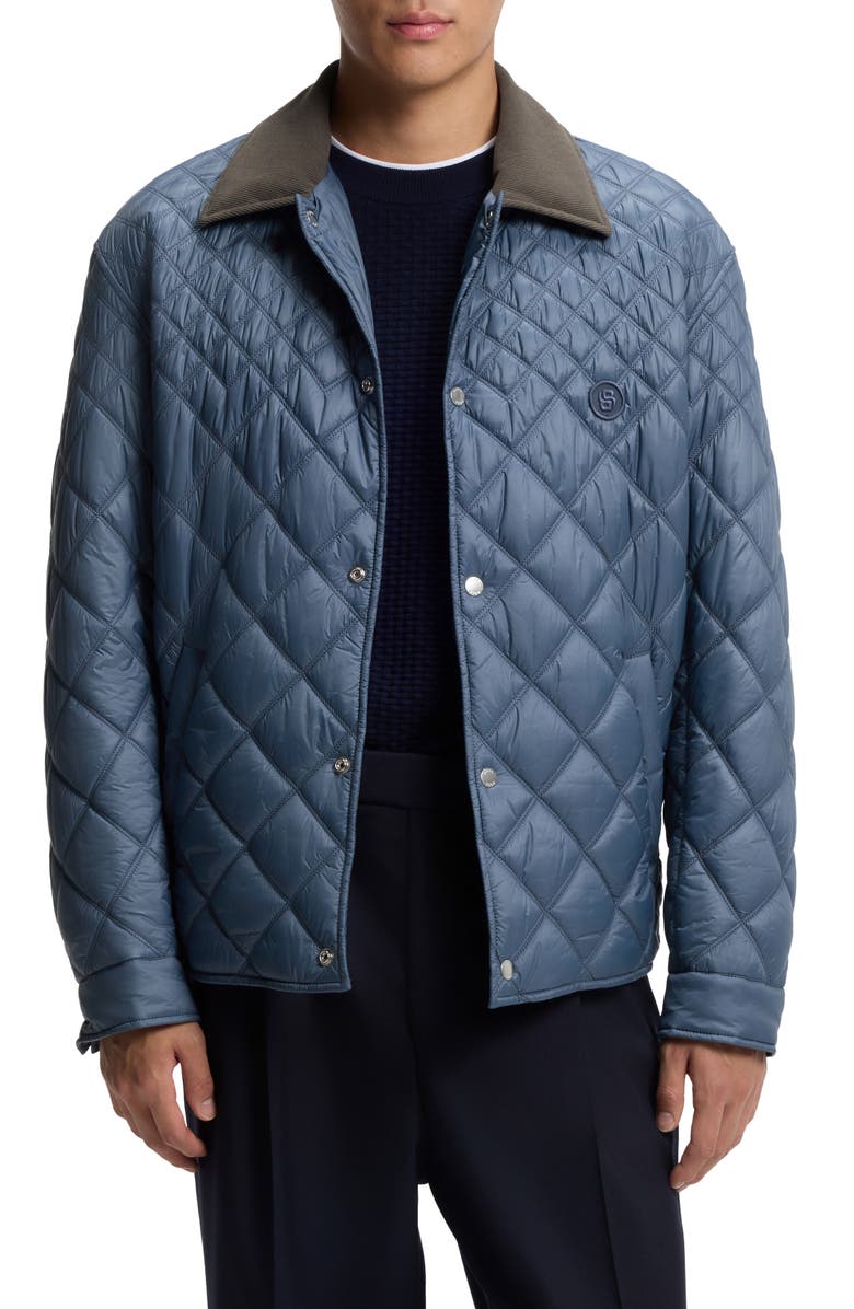 BOSS Cosmix Quilted Jacket, Main, color, Open Blue
